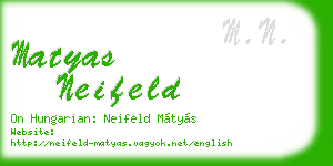 matyas neifeld business card